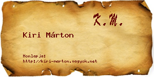 Kiri Márton névjegykártya
