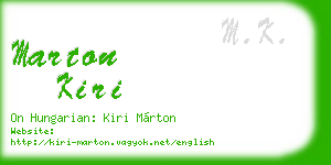 marton kiri business card
